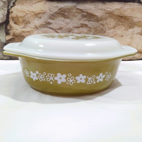 Vintage Pyrex 1 1/2 QT Spring Blossom Crazy Daisy Casserole 043 Lid 943 C36 - Picture 12 of 13